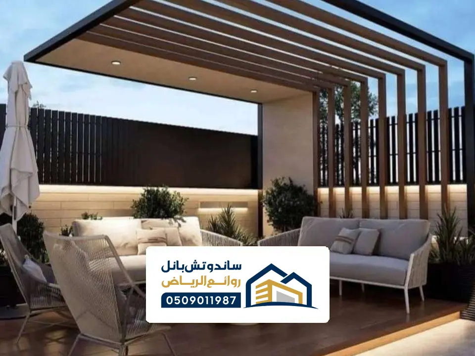 برجولة حديد خشب شرق الرياض